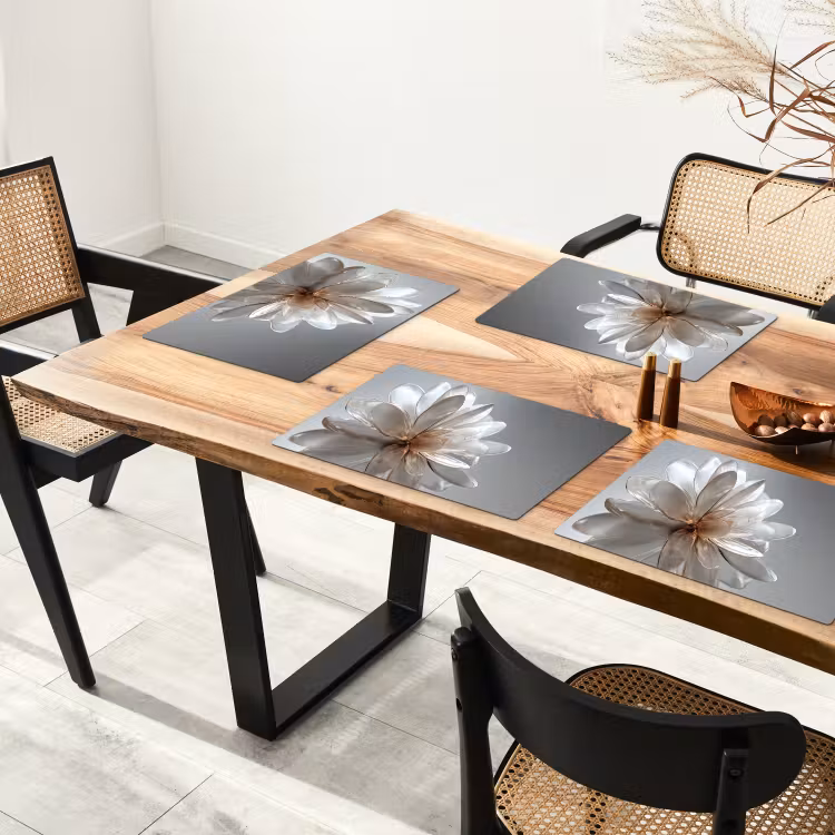 Bloem - Wit - Neutraal Placemat vinyl groot -zzsfeer4_Kitchenyeah-website