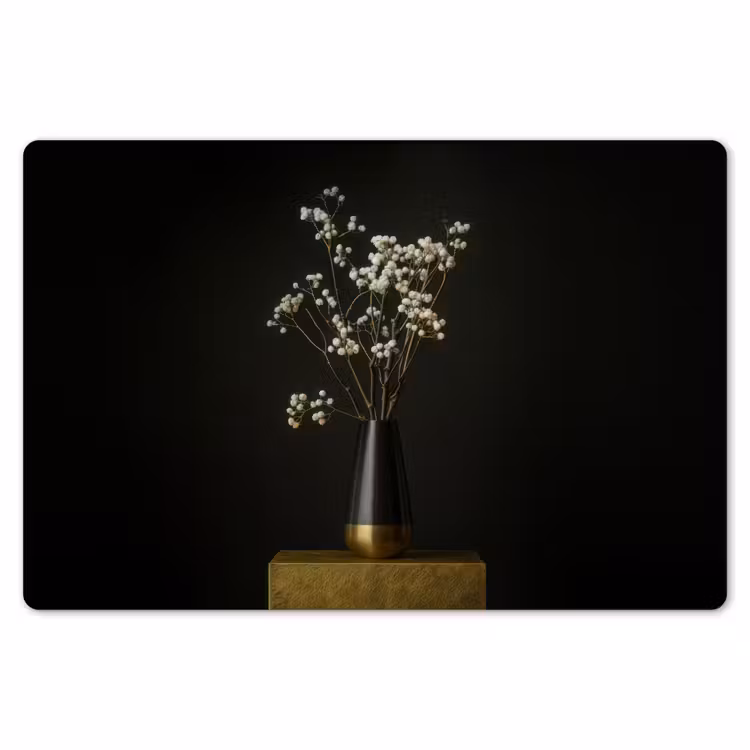 Bloembollen - Wit - Vaas - Minimalistisch Placemat vinyl groot -zzsfeer1_Kitchenyeah-website