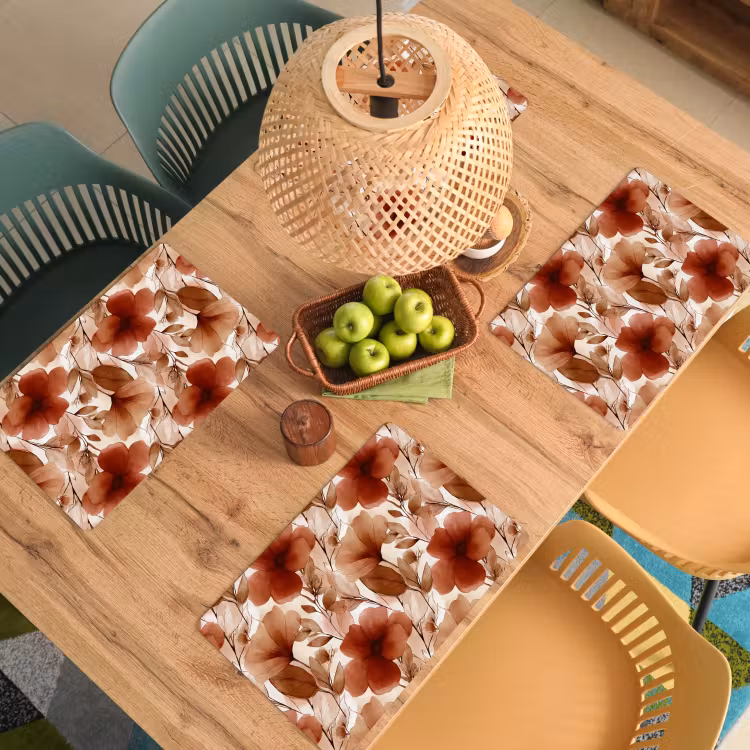 Bloemen - Aquarel - Botanisch - Terracotta Placemat vinyl groot 368 -zzsfeer5_Kitchenyeah-website