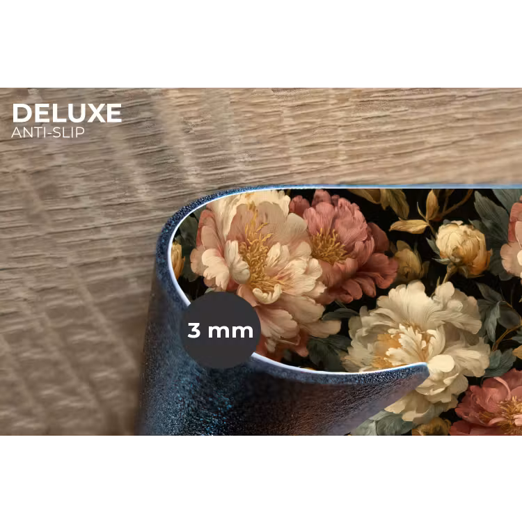 Bloemen - Barok - Patroon - Roze - Crème Placemat vinyl groot 368 -closeup