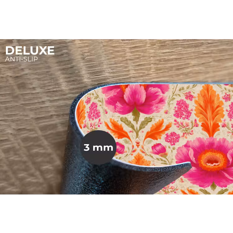 Bloemen - Barok - Roze - Oranje Placemat vinyl groot 368 -closeup