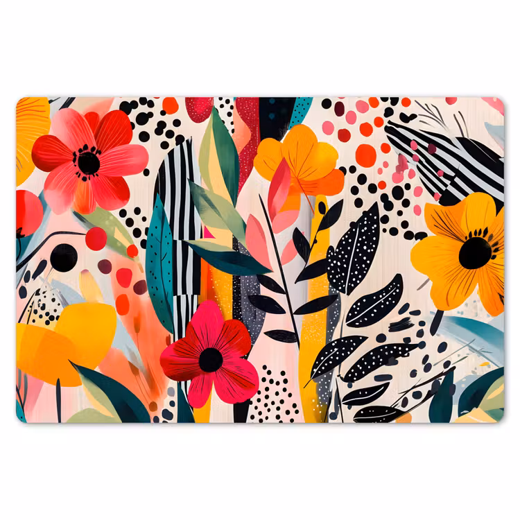 Bloemen - Bladeren - Abstract - Kleurrijk Placemat vinyl groot -zzsfeer1_Kitchenyeah-website