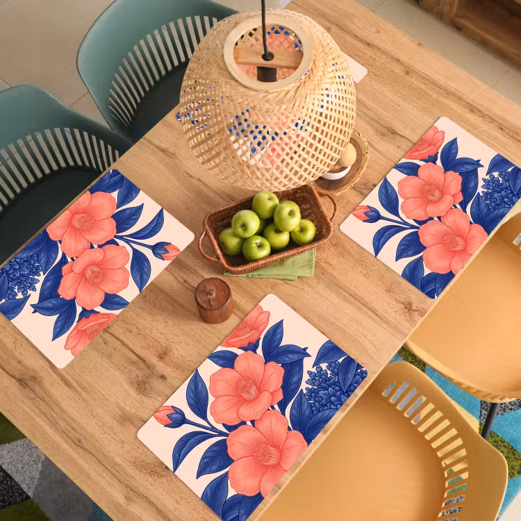 Placemat - 6 stuks - Bloemen - Bladeren - Botanisch - Bloemen - Bladeren - Botanisch Placemat vinyl groot