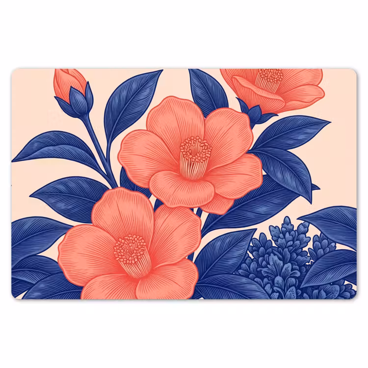 Placemat - 6 stuks - Bloemen - Bladeren - Botanisch - Bloemen - Bladeren - Botanisch Placemat vinyl groot