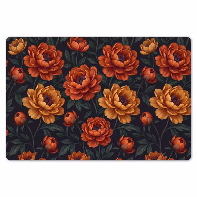 Bloemen - Bladeren - Natuur - Modern - Oranje Placemat vinyl groot -zzsfeer1_Kitchenyeah-website