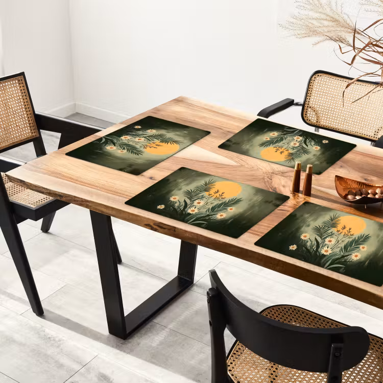 Bloemen - Bladeren - Zon - Groen Placemat vinyl groot -zzsfeer4_Kitchenyeah-website