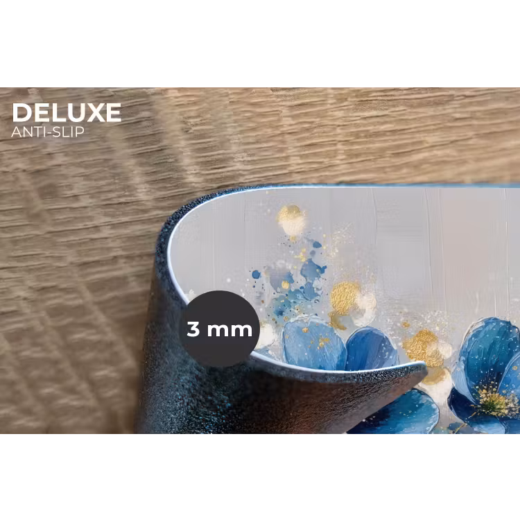 Bloemen - Blauw - Abstract Placemat vinyl groot -closeup