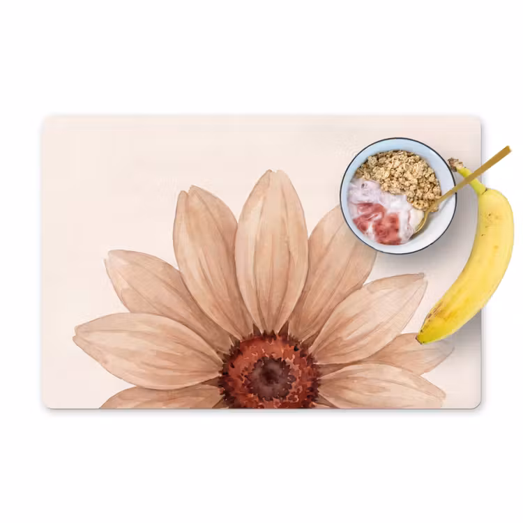 Bloemen - Bloemblad - Natuur - Aquarel - Beige Placemat vinyl groot -zzzproduct_Kitchenyeah-website