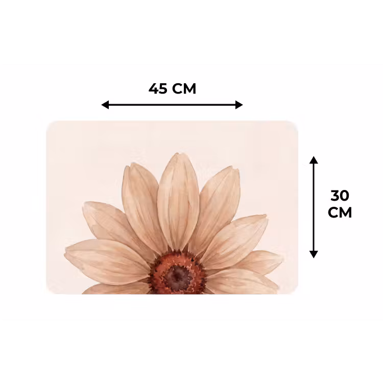 Bloemen - Bloemblad - Natuur - Aquarel - Beige Placemat vinyl groot -specs
