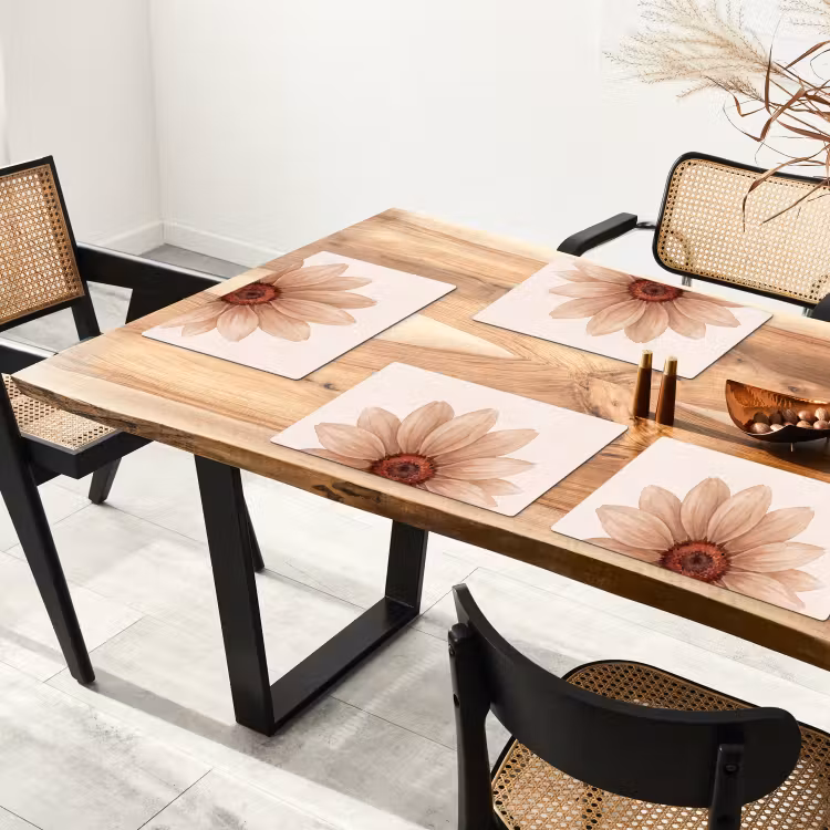 Bloemen - Bloemblad - Natuur - Aquarel - Beige Placemat vinyl groot -zzsfeer4_Kitchenyeah-website