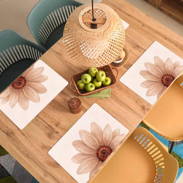 Bloemen - Bloemblad - Natuur - Aquarel - Beige Placemat vinyl groot -zzsfeer5_Kitchenyeah-website