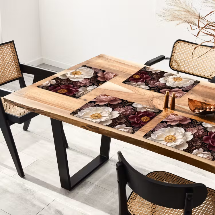Bloemen - Boeket - Klassiek - Donker - Rood Placemat vinyl groot -zzsfeer4_Kitchenyeah-website