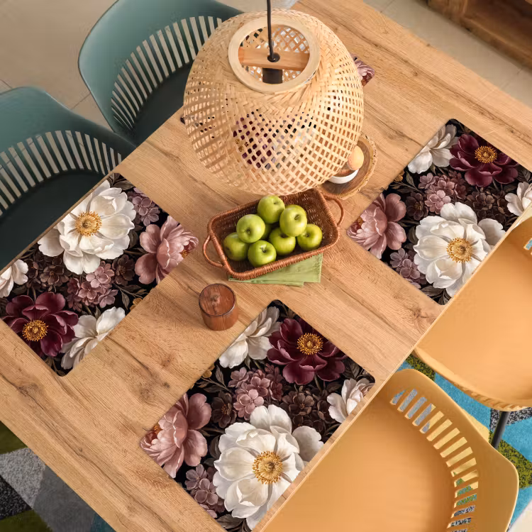 Bloemen - Boeket - Klassiek - Donker - Rood Placemat vinyl groot -zzsfeer5_Kitchenyeah-website