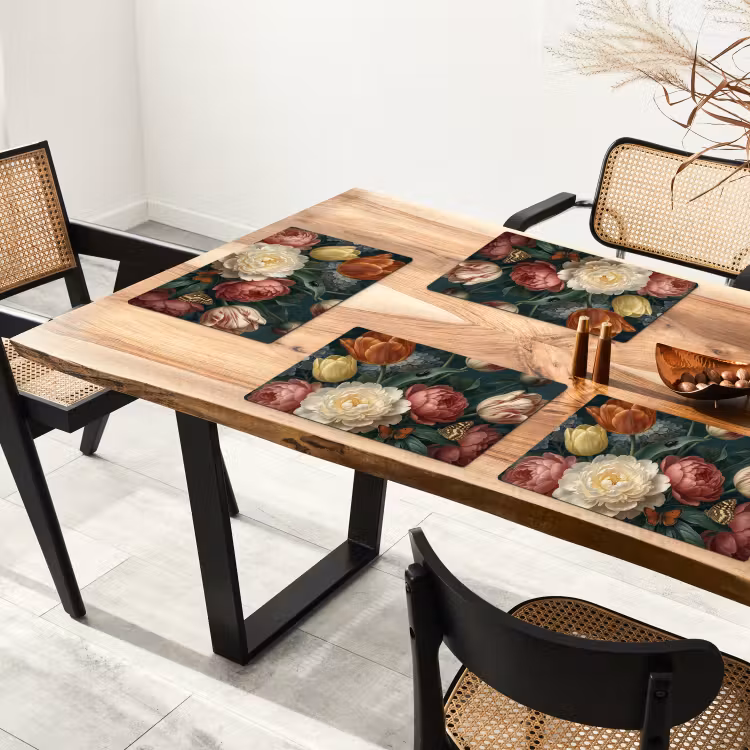 Bloemen - Boeket - Natuur - Klassiek - Donker Placemat vinyl groot -zzsfeer4_Kitchenyeah-website