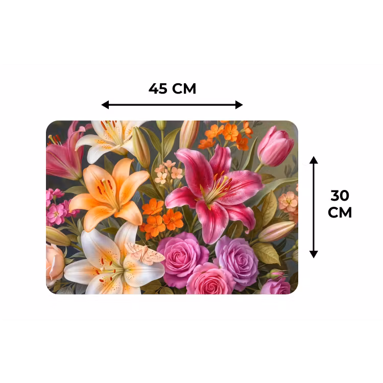 Bloemen - Boeket - Natuur - Kleurrijk - Modern Placemat vinyl groot -specs