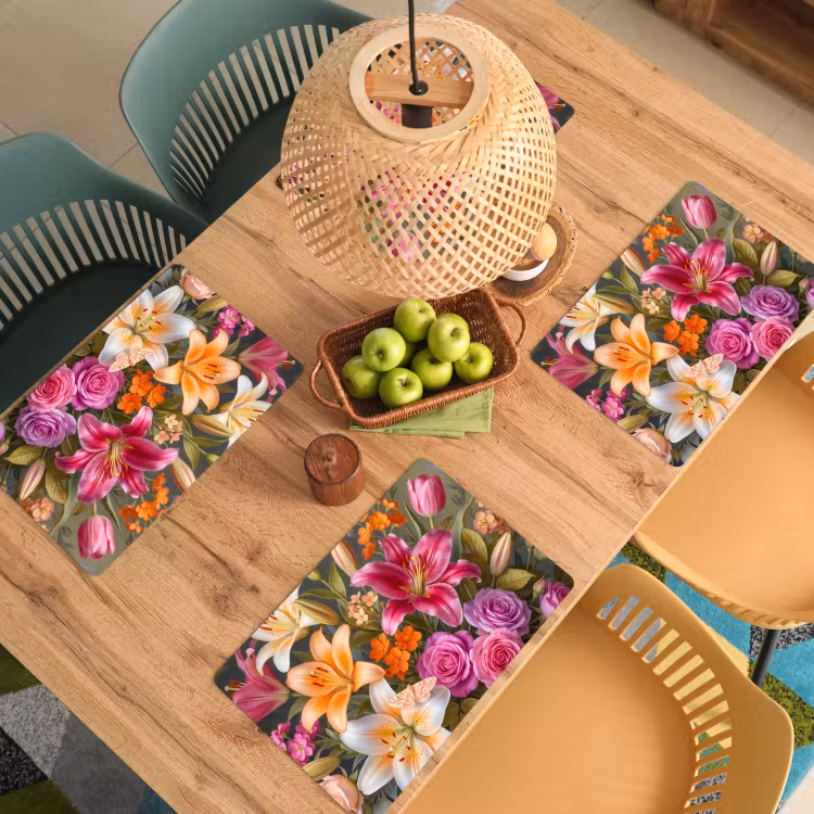 Bloemen - Boeket - Natuur - Kleurrijk - Modern Placemat vinyl groot -zzsfeer5_Kitchenyeah-website