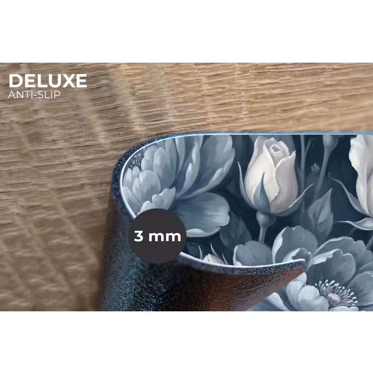 Bloemen - Boeket - Winter - Abstract - Blauw Placemat vinyl groot -closeup