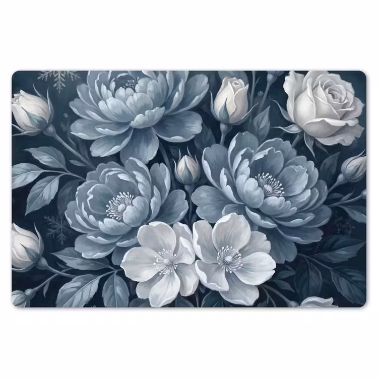 Bloemen - Boeket - Winter - Abstract - Blauw Placemat vinyl groot -zzsfeer1_Kitchenyeah-website