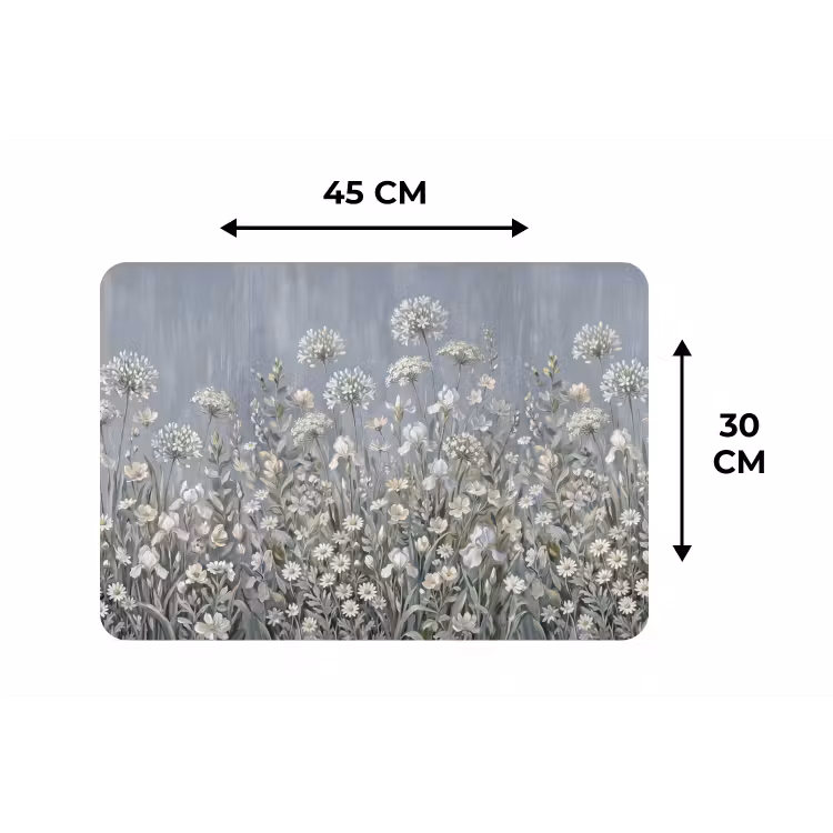 Bloemen - Botanisch - Blauw Placemat vinyl groot -specs