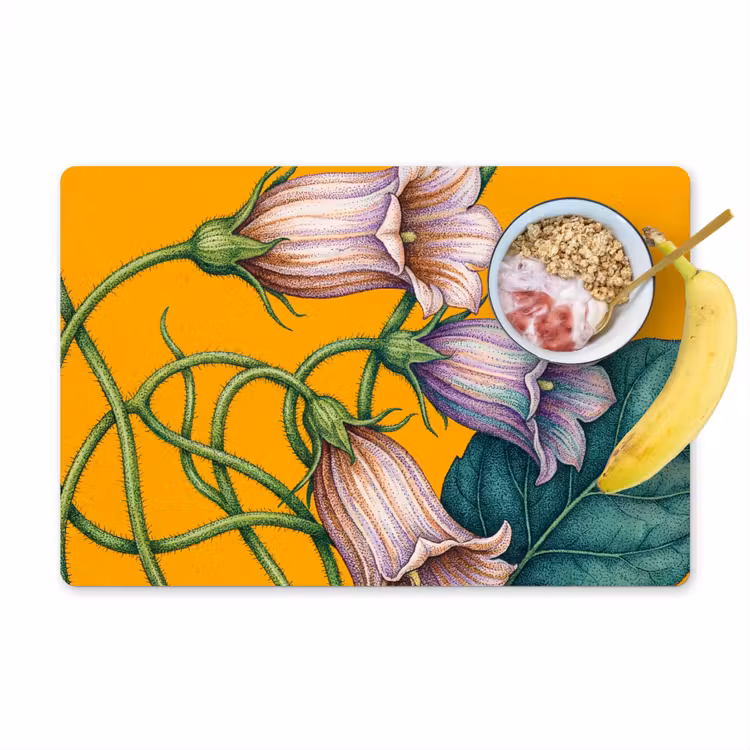 Placemat - 6 stuks - Bloemen - Botanisch - Geel — 1