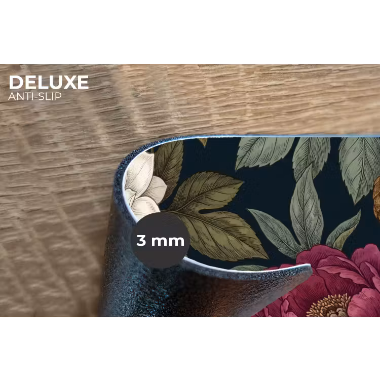 Bloemen - Botanisch - Illustratie - Donker - Vintage Placemat vinyl groot -closeup