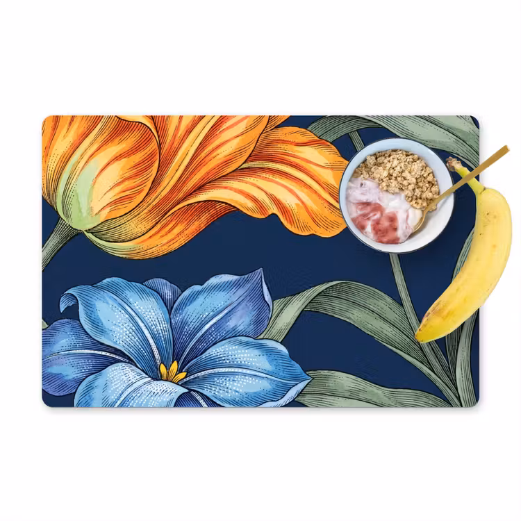 Placemat - 6 stuks - Bloemen - Botanisch - Patroon - Bloemen - Botanisch - Patroon Placemat vinyl groot