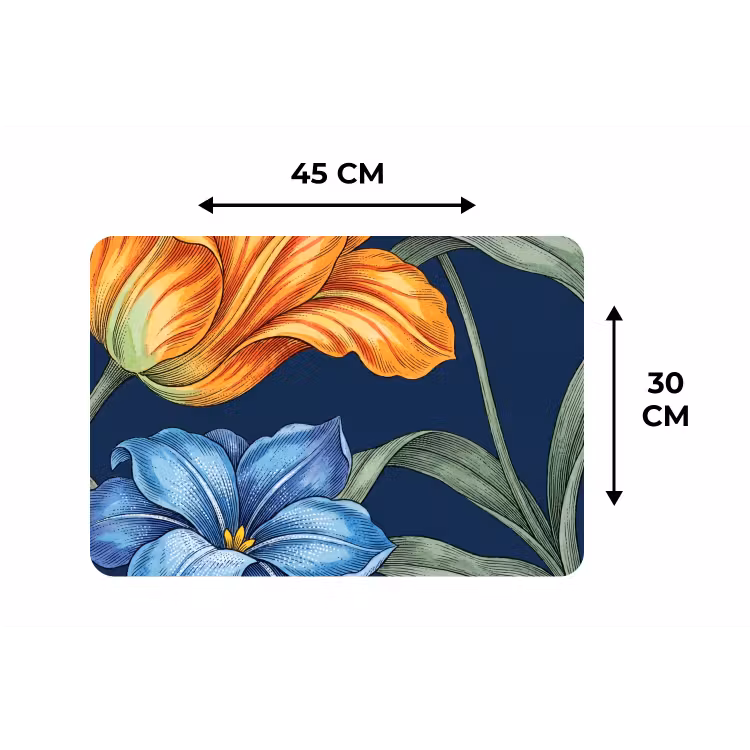 Placemat - 6 stuks - Bloemen - Botanisch - Patroon - Bloemen - Botanisch - Patroon Placemat vinyl groot