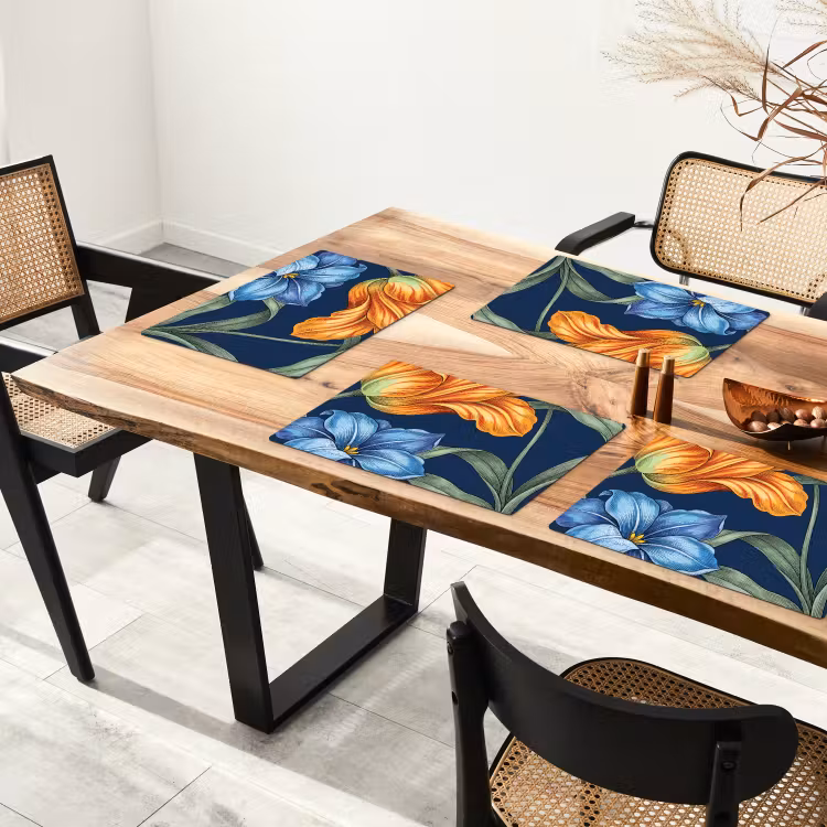 Placemat - 6 stuks - Bloemen - Botanisch - Patroon - Bloemen - Botanisch - Patroon Placemat vinyl groot