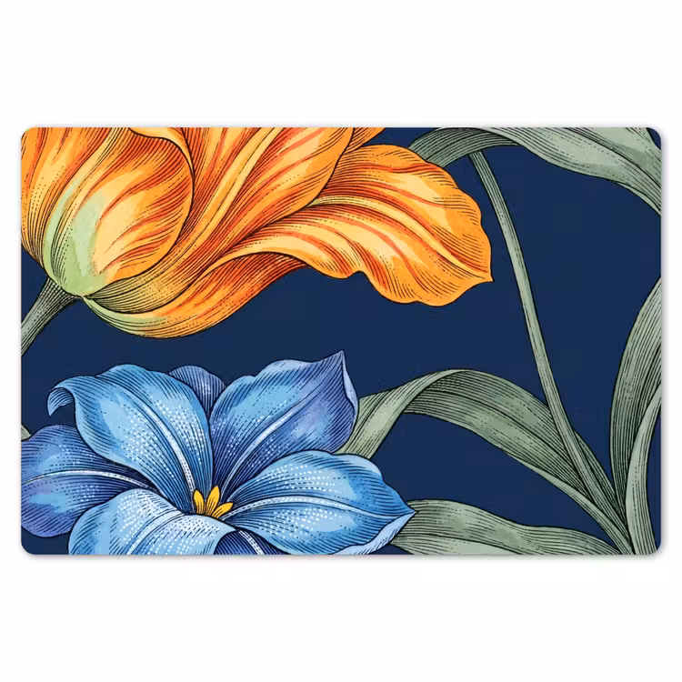 Placemat - 6 stuks - Bloemen - Botanisch - Patroon - Bloemen - Botanisch - Patroon Placemat vinyl groot