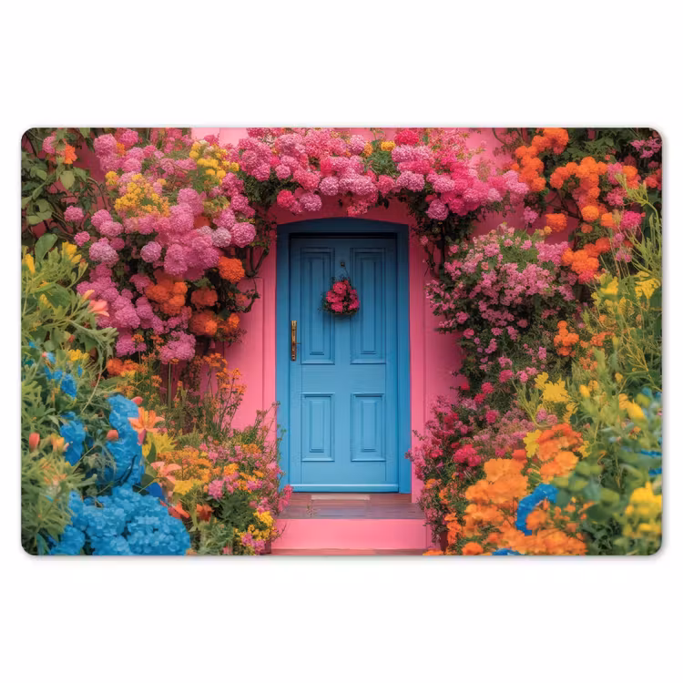 Bloemen - Deur - Roze Placemat vinyl groot -zzsfeer1_Kitchenyeah-website
