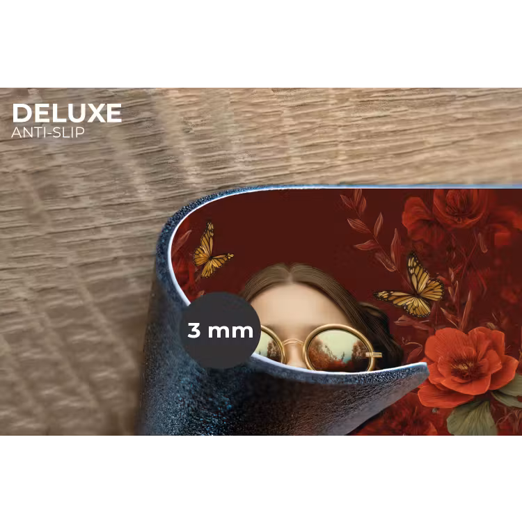 Bloemen - Dieprood - Zonnebril - Vrouw Placemat vinyl groot -closeup