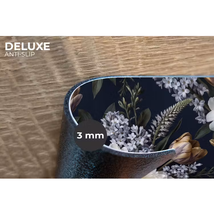 Bloemen - Donker - Elegant - Natuur - Wit Placemat vinyl groot -closeup