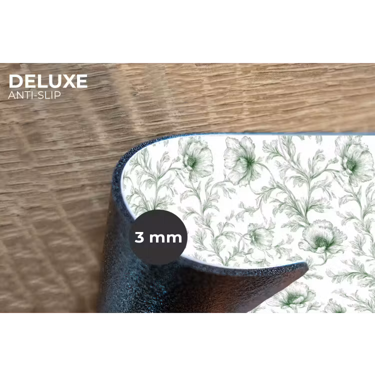 Bloemen - Getekend - Groen Placemat vinyl groot 368 -closeup