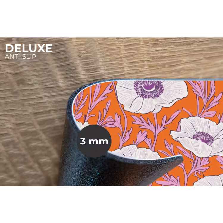 Bloemen - Grafisch - Oranje Placemat vinyl groot 368 -closeup