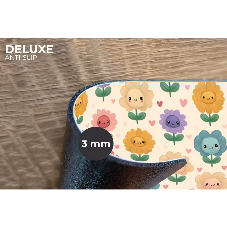 Bloemen - Hartjes - Kleurrijk Placemat vinyl groot 368 -closeup