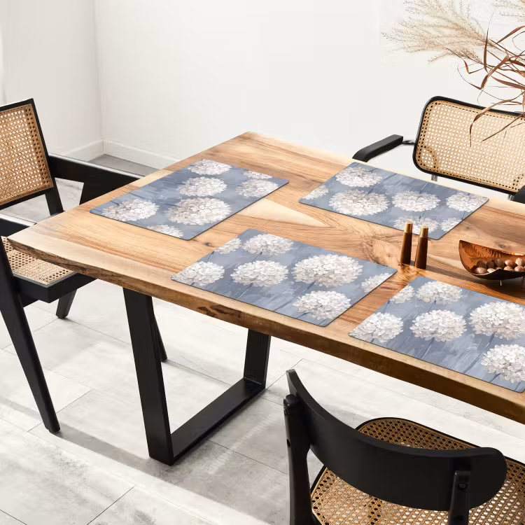 Bloemen - Illustratie - Blauw Placemat vinyl groot -zzsfeer4_Kitchenyeah-website