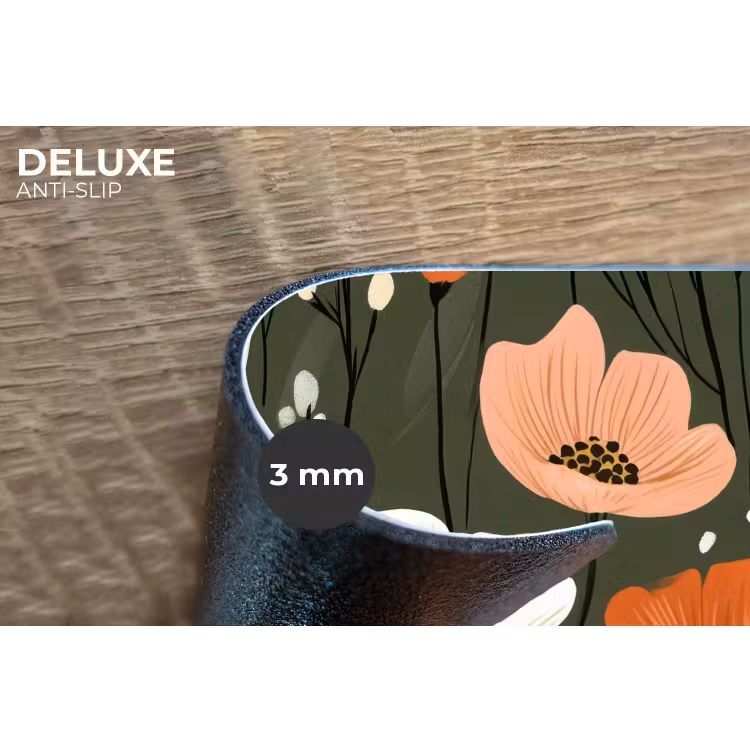 Bloemen - Illustratie - Groen Placemat vinyl groot -closeup