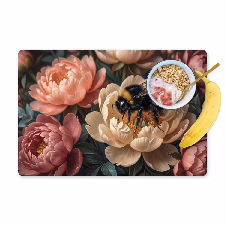 Bloemen - Insect - Natuur - Roze Placemat vinyl groot -zzzproduct_Kitchenyeah-website