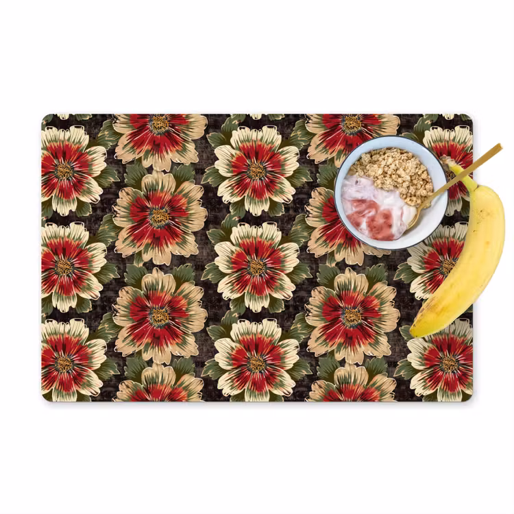 Bloemen - Klassiek - Patroon - Rood Placemat vinyl groot 368 -zzzproduct_Kitchenyeah-website