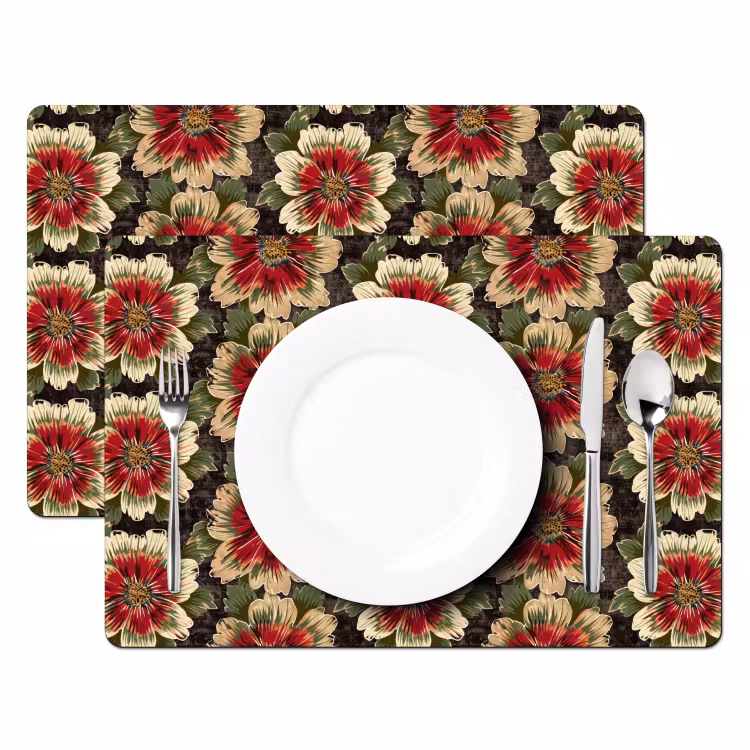 Bloemen - Klassiek - Patroon - Rood Placemat vinyl groot 368 -zzsfeer2_Kitchenyeah-website