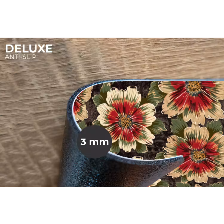 Bloemen - Klassiek - Patroon - Rood Placemat vinyl groot 368 -closeup