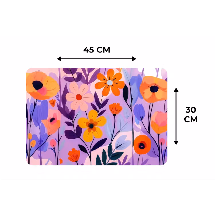 Bloemen - Kleurrijk - Bladeren Placemat vinyl groot -specs