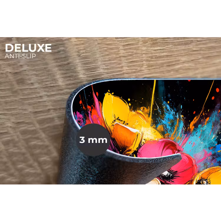 Bloemen - Kleurrijk - Graffiti - Modern - Boeket Placemat vinyl groot -closeup