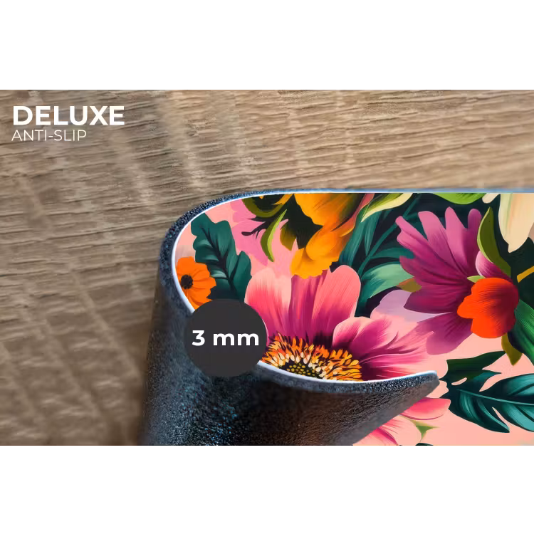 Bloemen - Kleurrijk - Roze Placemat vinyl groot -closeup
