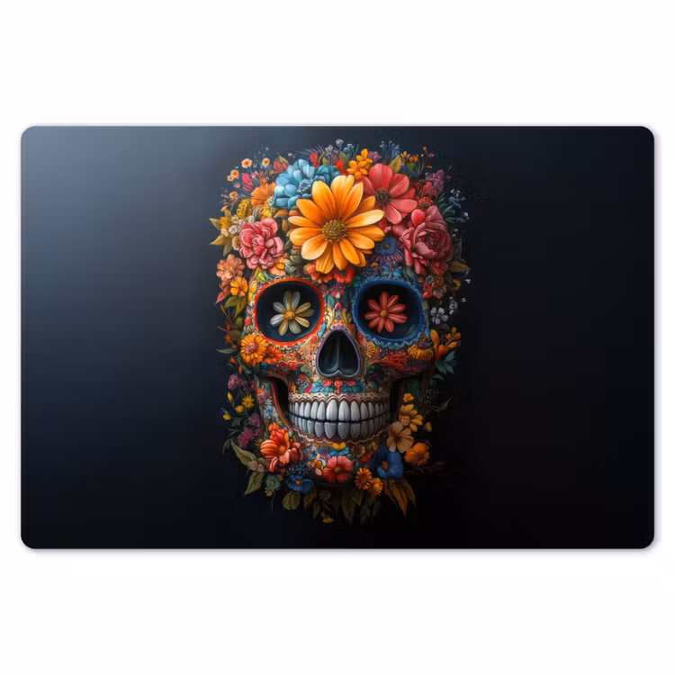 Bloemen - Kleurrijk - Schedel Placemat vinyl groot -zzsfeer1_Kitchenyeah-website