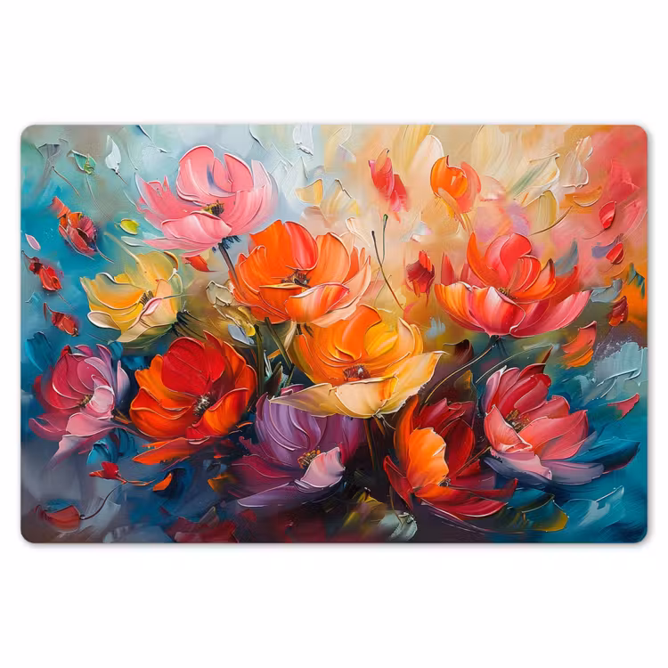 Bloemen - Kleurrijk - Verf - Abstract - Kunst Placemat vinyl groot -zzsfeer1_Kitchenyeah-website