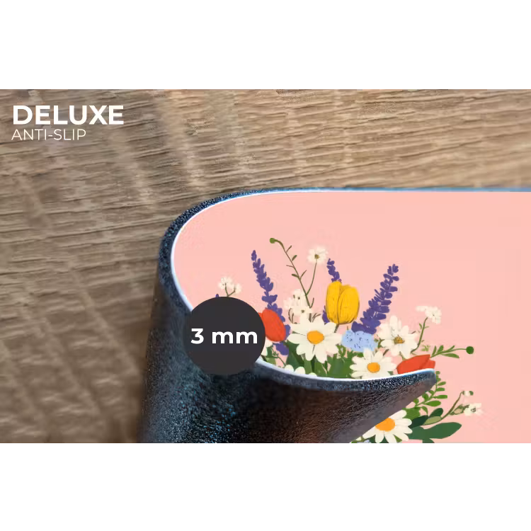 Bloemen - Lint - Kaartje Placemat vinyl groot -closeup