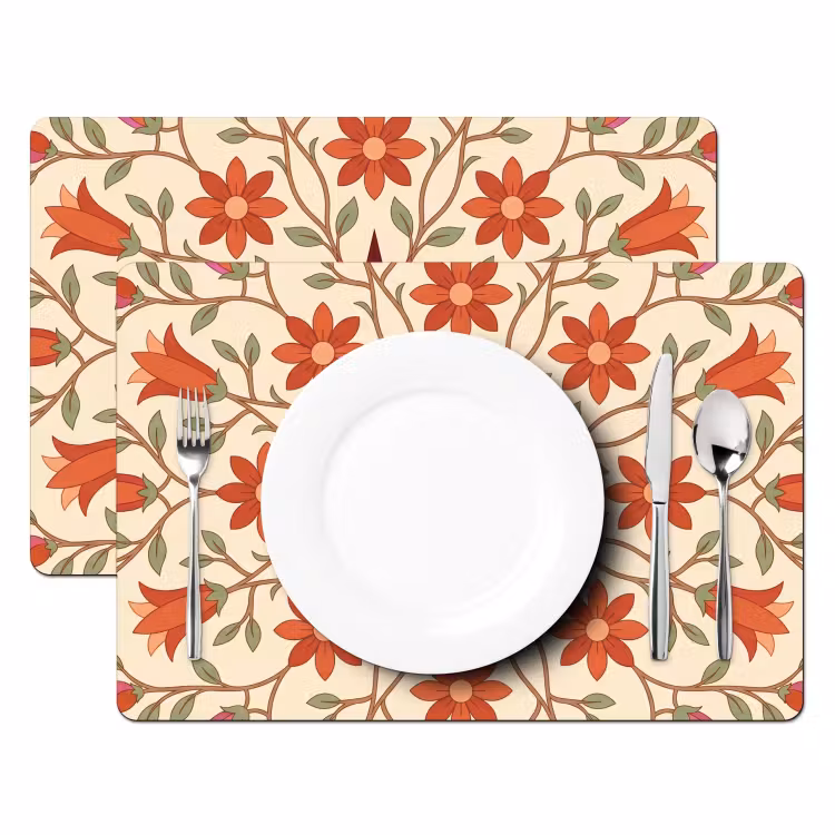 Bloemen - Mandala - Decoratief - Rood Placemat vinyl groot -zzsfeer2_Kitchenyeah-website