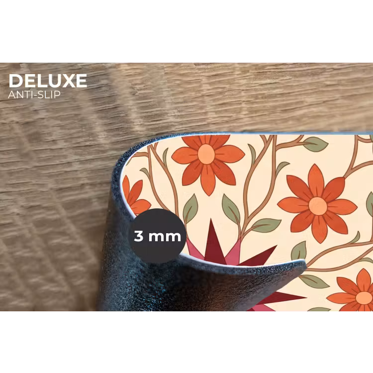 Bloemen - Mandala - Decoratief - Rood Placemat vinyl groot -closeup