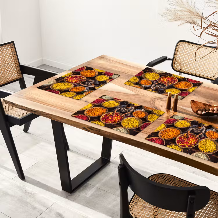 Placemat - 6 stuks - Bloemen - Markt - Kleurrijk - Bloemen - Markt - Kleurrijk Placemat vinyl groot